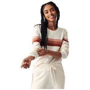 Faherty NWT Fall Dunes (Cream/Tan) Cotton/Cashmere HORIZON SURF Sweater, Large